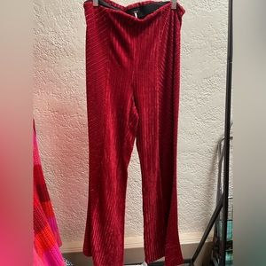 free people slim pull on velvet flare pants